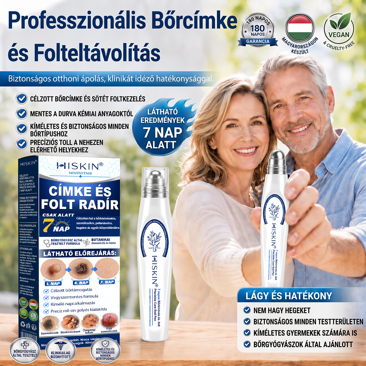 🌟HISKIN®👩‍⚕️ 7 napos bőrcimpa- és folteltávolító fájdalommentes, heg nélküli fejlett bőrhibakezelő görgős toll