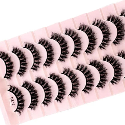 NEW 10pairs 100% Real Fake Mink Eyelashes 3D Natural False Eyelashes 3d Mink Lashes Soft Eyelash Extension Makeup Kit Cilios h13