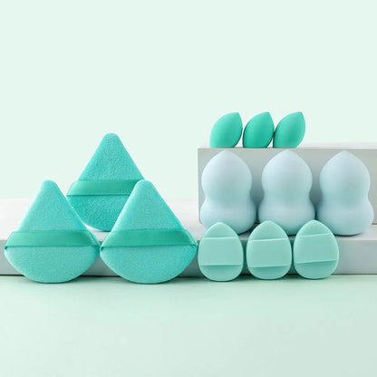 12Pieces Portable Makeup Sponge Set Portable Foundation Cosmetic Puff for Face Concealer Mixing Beauty Sponge Liquid Cream Power