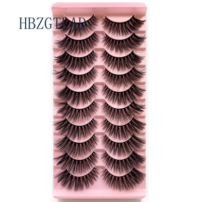 NEW 10pairs 100% Real Fake Mink Eyelashes 3D Natural False Eyelashes 3d Mink Lashes Soft Eyelash Extension Makeup Kit Cilios h13