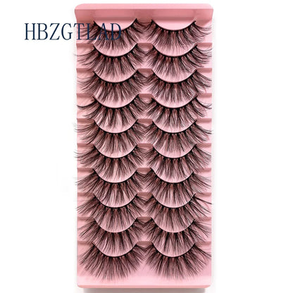 NEW 10pairs 100% Real Fake Mink Eyelashes 3D Natural False Eyelashes 3d Mink Lashes Soft Eyelash Extension Makeup Kit Cilios h13