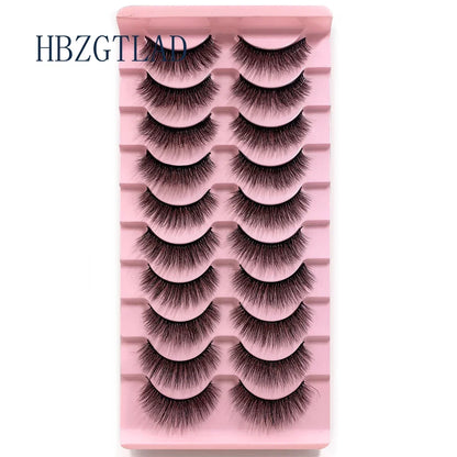 NEW 10pairs 100% Real Fake Mink Eyelashes 3D Natural False Eyelashes 3d Mink Lashes Soft Eyelash Extension Makeup Kit Cilios h13