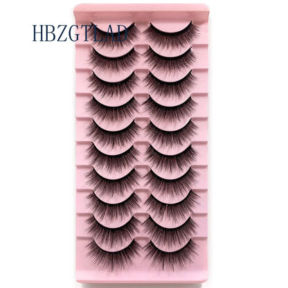 NEW 10pairs 100% Real Fake Mink Eyelashes 3D Natural False Eyelashes 3d Mink Lashes Soft Eyelash Extension Makeup Kit Cilios h13