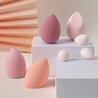 7Pcs Jelly Texture Sponges - Hydrophilic Latex-Free with Portable Jar | Hypoallergenic Makeup Kit for Sensitive Skin All Skins