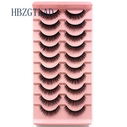 NEW 10pairs 100% Real Fake Mink Eyelashes 3D Natural False Eyelashes 3d Mink Lashes Soft Eyelash Extension Makeup Kit Cilios h13