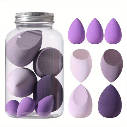 7Pcs Jelly Texture Sponges - Hydrophilic Latex-Free with Portable Jar | Hypoallergenic Makeup Kit for Sensitive Skin All Skins