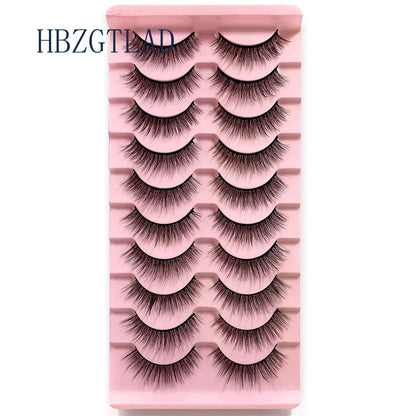NEW 10pairs 100% Real Fake Mink Eyelashes 3D Natural False Eyelashes 3d Mink Lashes Soft Eyelash Extension Makeup Kit Cilios h13