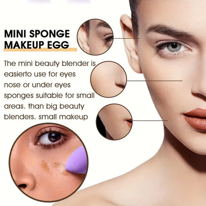 12Pieces Portable Makeup Sponge Set Portable Foundation Cosmetic Puff for Face Concealer Mixing Beauty Sponge Liquid Cream Power