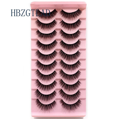 NEW 10pairs 100% Real Fake Mink Eyelashes 3D Natural False Eyelashes 3d Mink Lashes Soft Eyelash Extension Makeup Kit Cilios h13