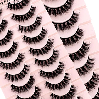 NEW 10pairs 100% Real Fake Mink Eyelashes 3D Natural False Eyelashes 3d Mink Lashes Soft Eyelash Extension Makeup Kit Cilios h13
