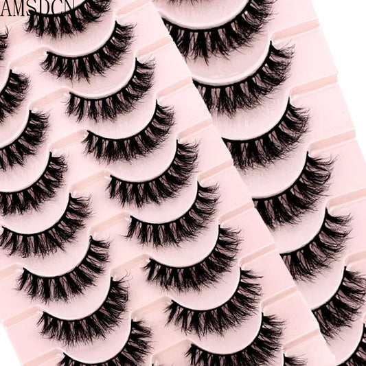 NEW 10pairs 100% Real Fake Mink Eyelashes 3D Natural False Eyelashes 3d Mink Lashes Soft Eyelash Extension Makeup Kit Cilios h13