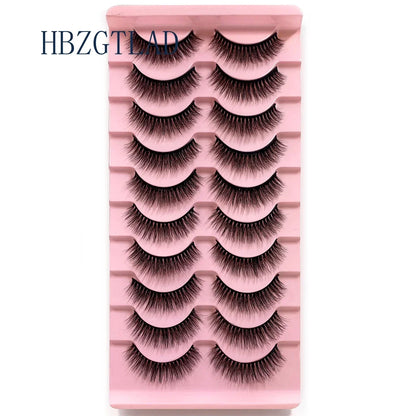 NEW 10pairs 100% Real Fake Mink Eyelashes 3D Natural False Eyelashes 3d Mink Lashes Soft Eyelash Extension Makeup Kit Cilios h13
