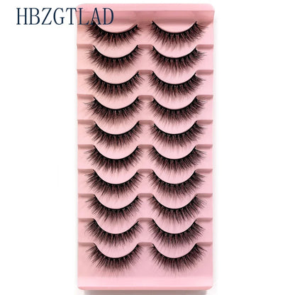 NEW 10pairs 100% Real Fake Mink Eyelashes 3D Natural False Eyelashes 3d Mink Lashes Soft Eyelash Extension Makeup Kit Cilios h13