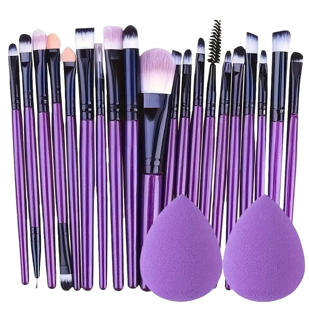 20pcs Eye Makeup Brush Set Portable Soft Makeup Brushes Beauty Tools Foundation Eyeshadow Eyeliner Brush Multi-function Beginner