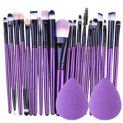20pcs Eye Makeup Brush Set Portable Soft Makeup Brushes Beauty Tools Foundation Eyeshadow Eyeliner Brush Multi-function Beginner