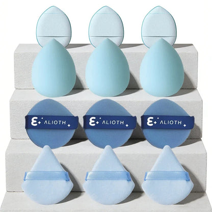 12Pieces Portable Makeup Sponge Set Portable Foundation Cosmetic Puff for Face Concealer Mixing Beauty Sponge Liquid Cream Power