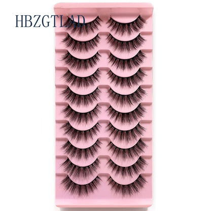 NEW 10pairs 100% Real Fake Mink Eyelashes 3D Natural False Eyelashes 3d Mink Lashes Soft Eyelash Extension Makeup Kit Cilios h13