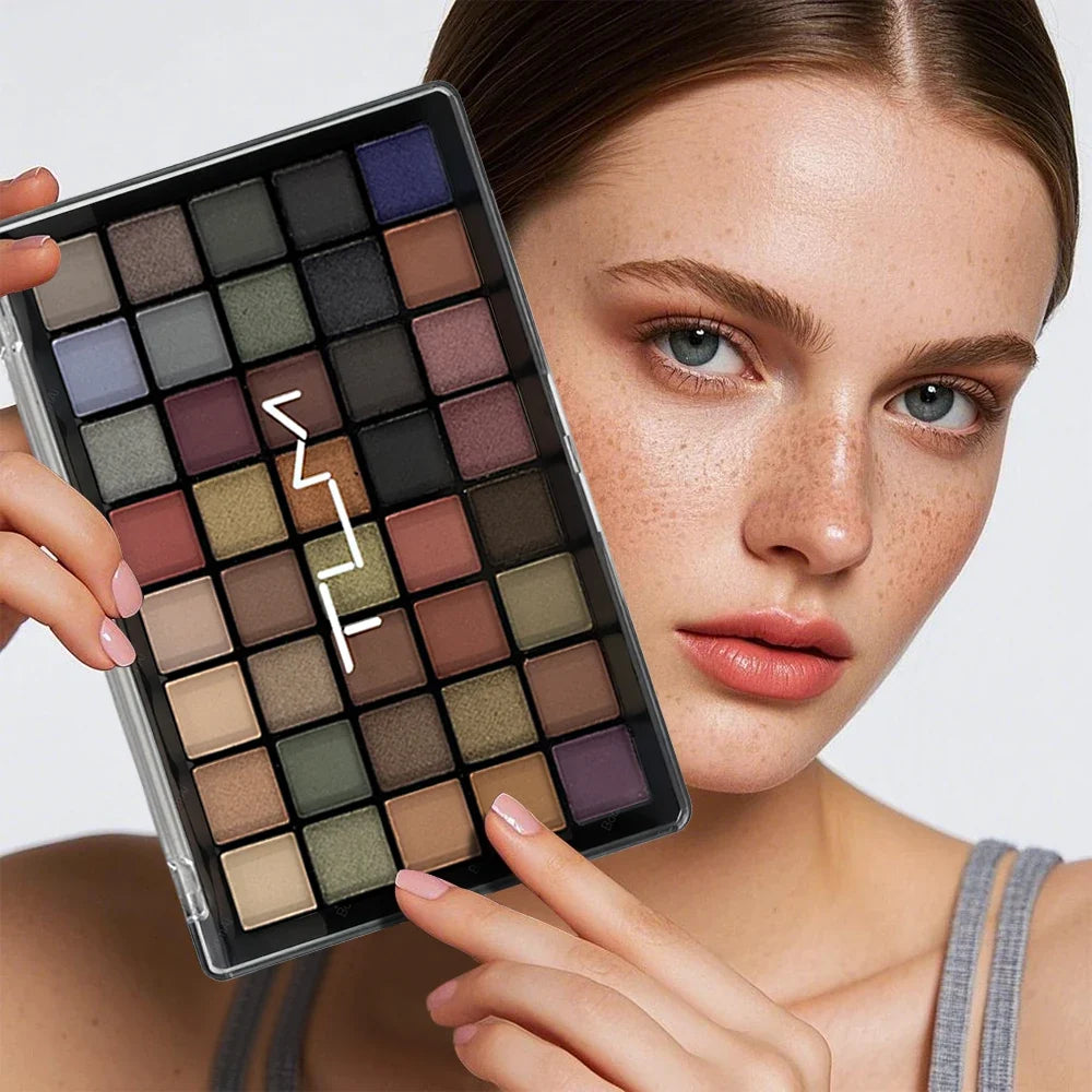 TLM 40 Colors Eye Makeup Nude Eye Shadow Palette Glitter Matte Pigmented Powder Pressed Eyeshadow Cosmetic