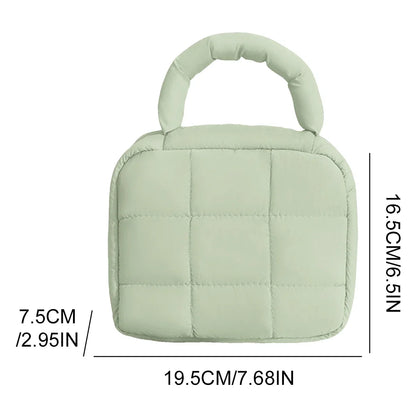 Cosmetic Bag Puffy Travel Toiletry Pouch Checkered Zipper Bag Women Quilted Makeup Bag Makeup Organizer Bag for Woemn Girl