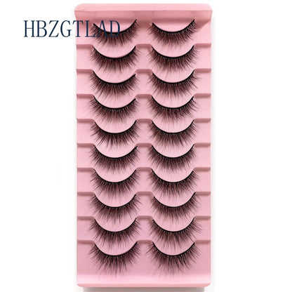 NEW 10pairs 100% Real Fake Mink Eyelashes 3D Natural False Eyelashes 3d Mink Lashes Soft Eyelash Extension Makeup Kit Cilios h13
