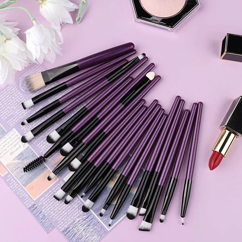 20pcs Eye Makeup Brush Set Portable Soft Makeup Brushes Beauty Tools Foundation Eyeshadow Eyeliner Brush Multi-function Beginner