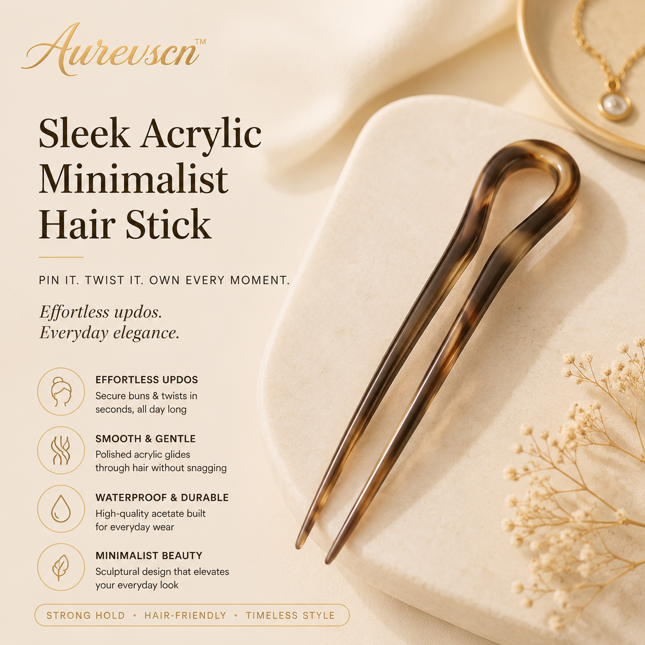 Aurevscn™ Sleek Acrylic Minimalist Hair Stick