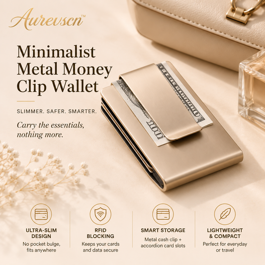 Aurevscn™ Minimalist Metal Money Clip Wallet